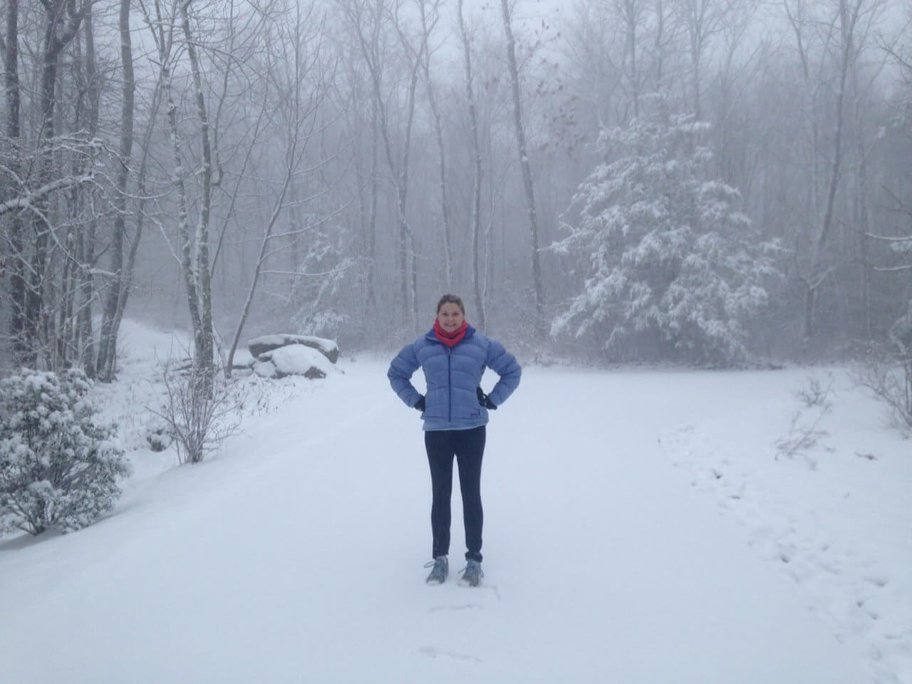 Lynn Holland Goldman at our snowbound retreat.